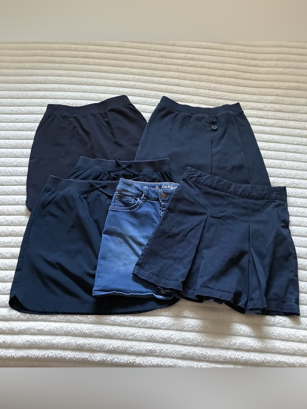 6 Girls School Uniform Skirts Skorts Bundle Navy Blue 10/12